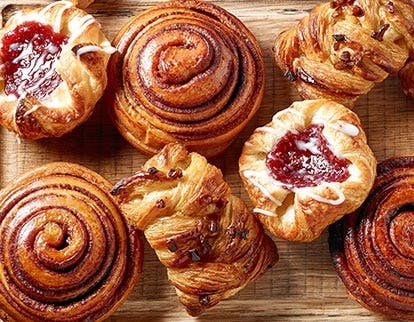 Overhead shot of various pastries