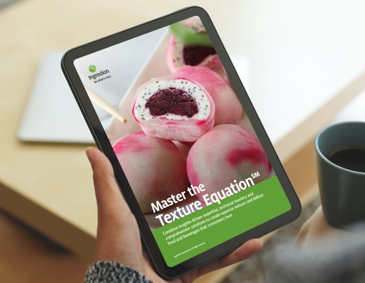 Person holding a tablet with ‘Master the Texture Equation’ e-book displayed on screen